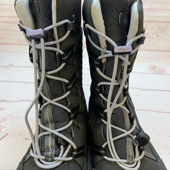 Keen Kids 'Hoodoo' Waterproof Winter Snow Boots In Black Sz 5 Big Girl - Picture 4 of 11